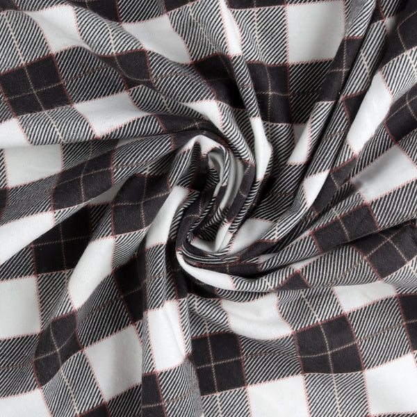 Printed Flannelette - CHELSEA - 1655 - Black & White