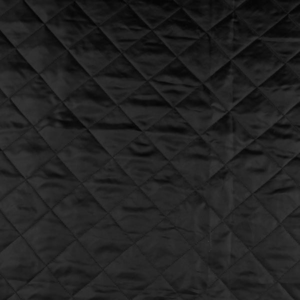 Quilted Polyester Lining - Diamond - Black