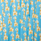 Printed Flannelette - CHARLIE - Baby giraffe - Turquoise