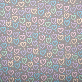 Printed Flannelette - CHARLIE - Dot clear heart - Grey
