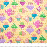 Printed Flannelette - CHARLIE - Cupcake dots - Yellow
