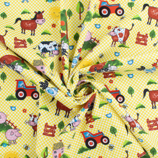 Printed Flannelette - CHARLIE - 174 - Yellow