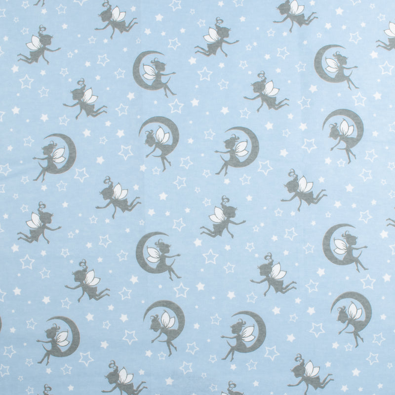 Printed Flannelette - CHARLIE - 180 - Periwinkle