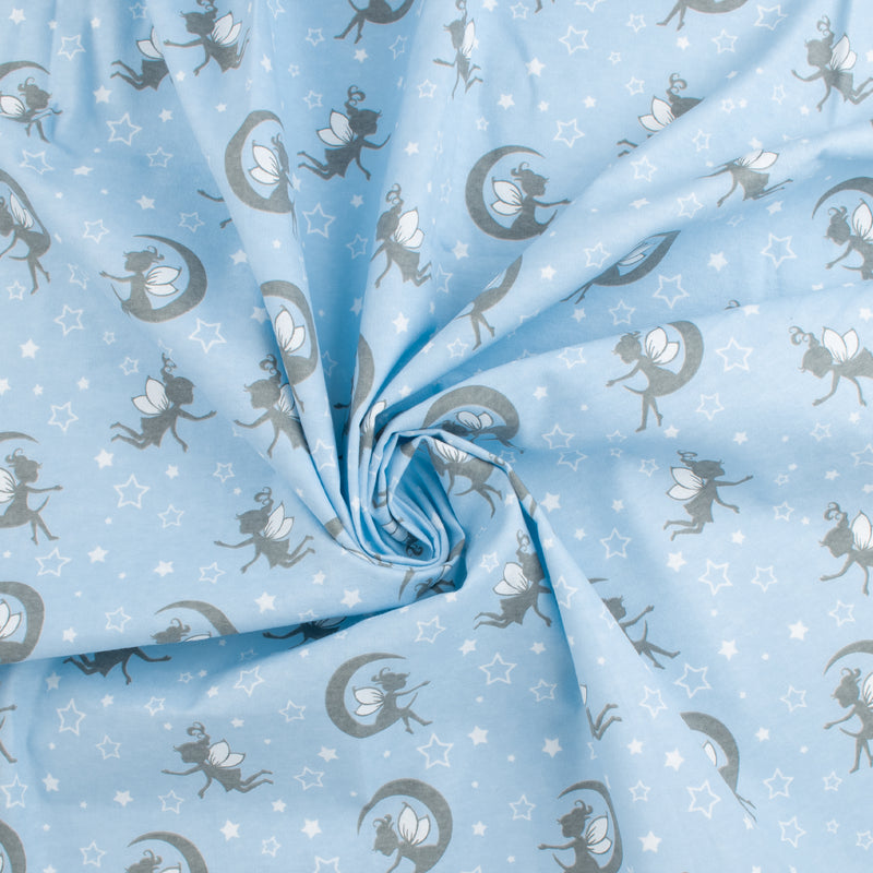 Printed Flannelette - CHARLIE - 180 - Periwinkle