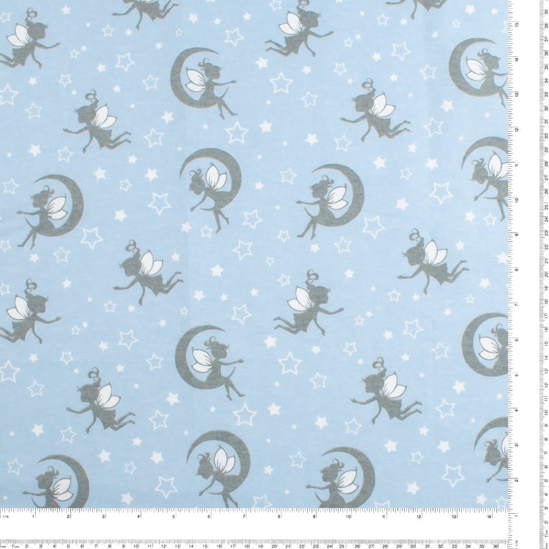 Printed Flannelette - CHARLIE - 180 - Periwinkle