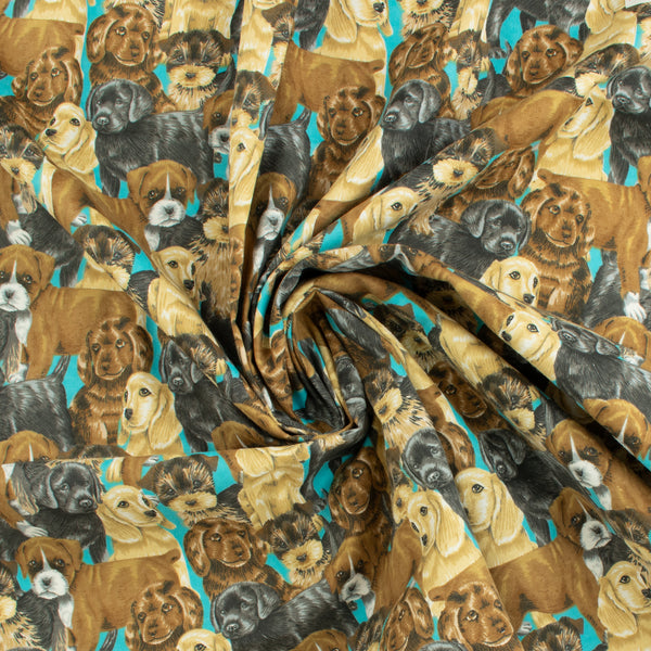 Printed Flannelette - CHARLIE - 183 - Teal