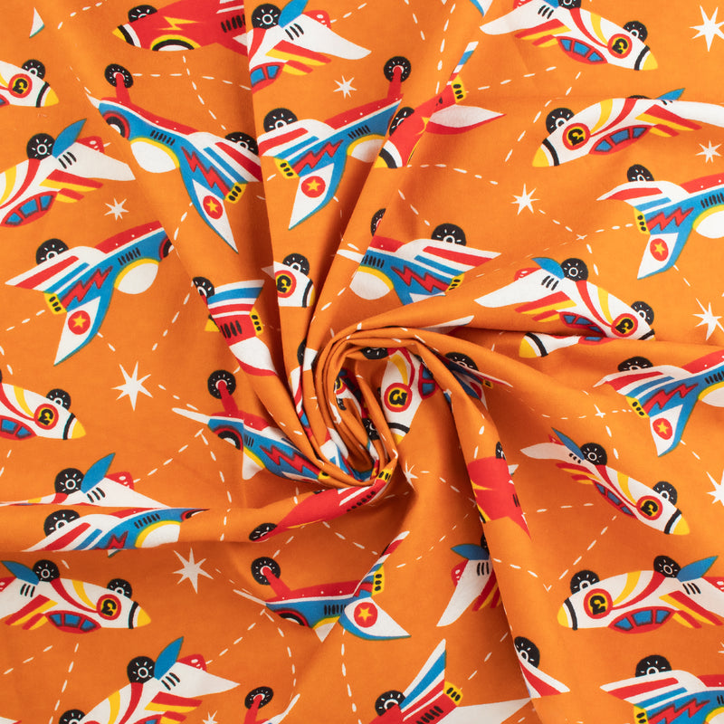 Printed Flannelette - CHARLIE - 187 - Orange