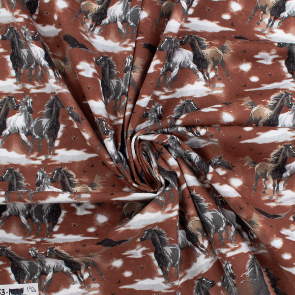 Printed Flannelette - CHARLIE - 192 - Rust