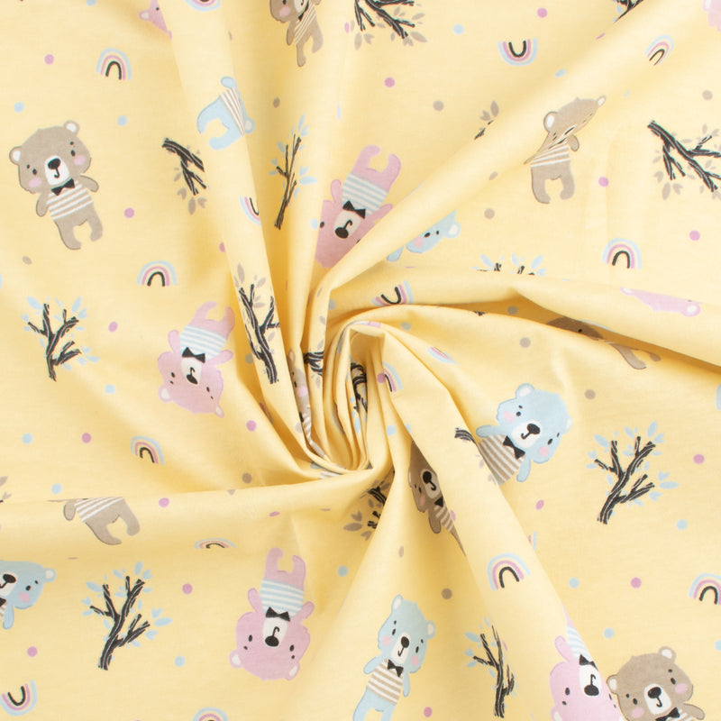 Printed Flannelette - CHARLIE - 201 - Yellow