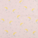 Printed Flannelette - CHARLIE - Moon / Star - Pink