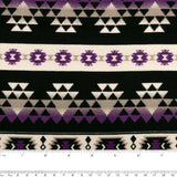 Printed Flannelette - CHARLIE - Navajo stripe - Black