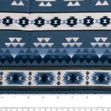 Printed Flannelette - CHARLIE - Navajo stripe - Blue