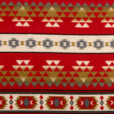 Printed Flannelette - CHARLIE - Navajo stripe - Red