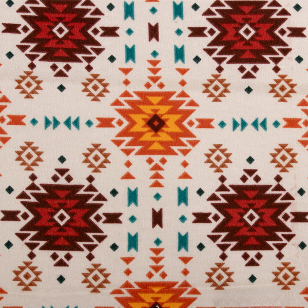 Printed Flannelette - CHARLIE - Navajo box - White