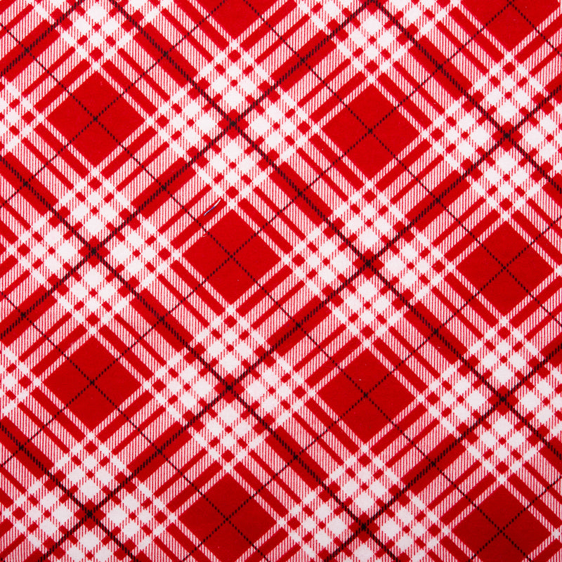 Printed Flannelette - CHARLIE - Diagonal plaid - Red