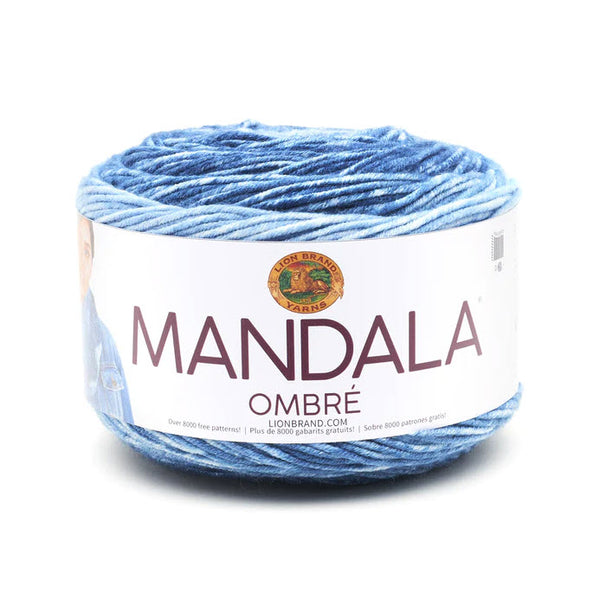 Lion Brand Yarn, Mandala Ombré Variegated Yarn for Crocheting, Knitting, and Crafts, Zen, 3 Pack, Soft, Acrylic Fiber for Cozy Blankets, Worsted Weight Sweaters and Colorful Shawls