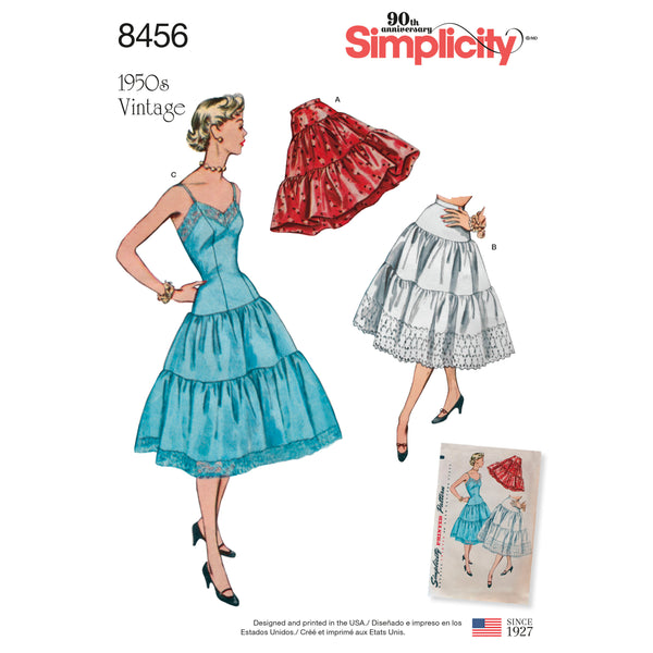 Simplicity S8456 Misses' Vintage Petticoat and Slip