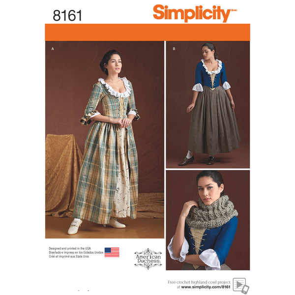 Simplicity S8161 Costumes du XVIIIe Siècle pour Dames