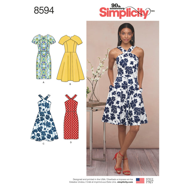 S8545  Simplicity Sewing Pattern Misses' & Miss Petite Dress and