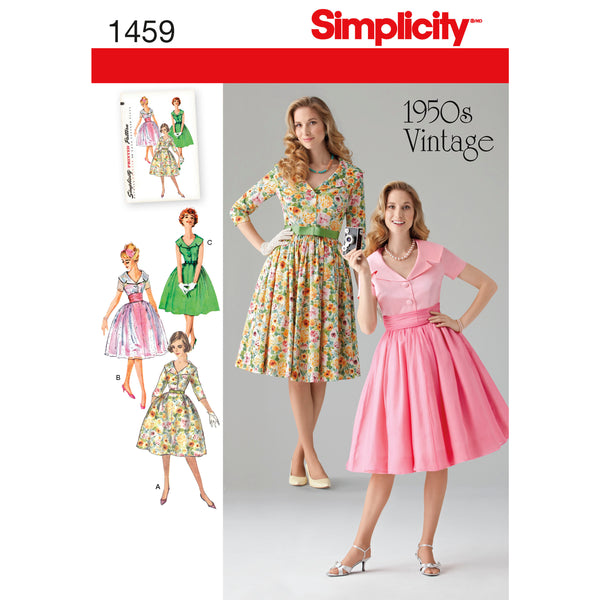 Simplicity S1459 Misses' & Miss Petite 1950s Vintage Dress