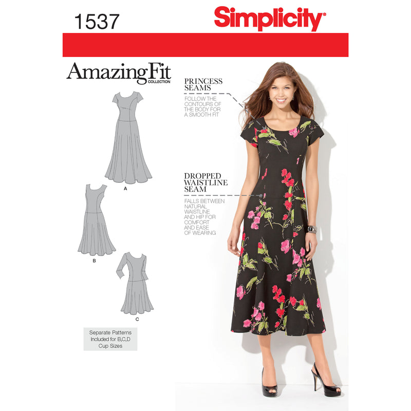 Simplicity S1537 Robe Coupe Incroyable pour Dames et Grandes Tailles