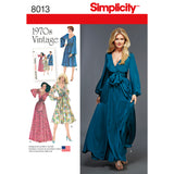 Simplicity S8013 Misses' Vintage 1970s Dresses