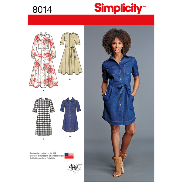 Simplicity S8014 Misses' Shirt Dress