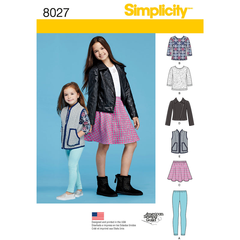 Simplicity S8027 Child's & Girls' Sportswear Pattern