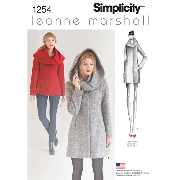 Simplicity S1254 Misses' Leanne Marshall Easy Lined Coat or Jacket
