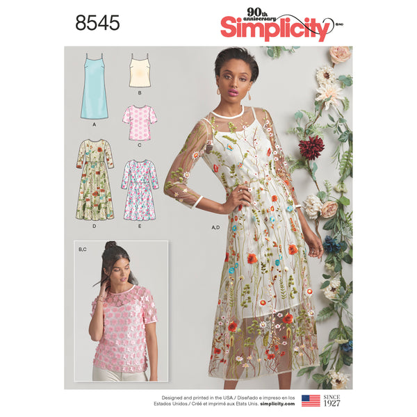 Simplicity S8545 Misses' & Miss Petite Dress and Top