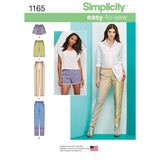 Simplicity S1165 Misses' Pull-on Pants, Long or Short Shorts