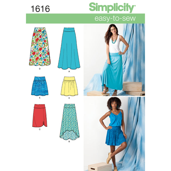 Simplicity S1616 Misses' Knit or Woven Skirts