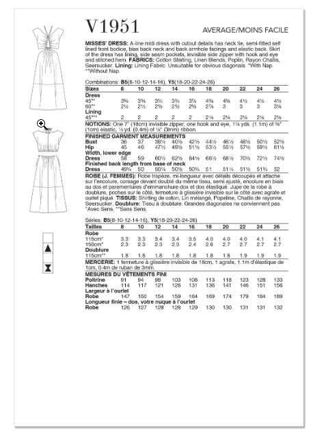 V1951 Misses' Dress by Rachel Comey (18-20-22-24-26)