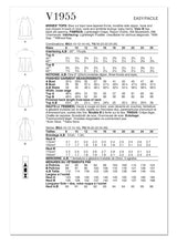 V1955 Hauts pour femmes (18-20-22-24-26)