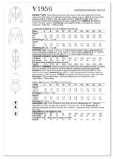 V1956 Hauts pour femmes (16-18-20-22-24)
