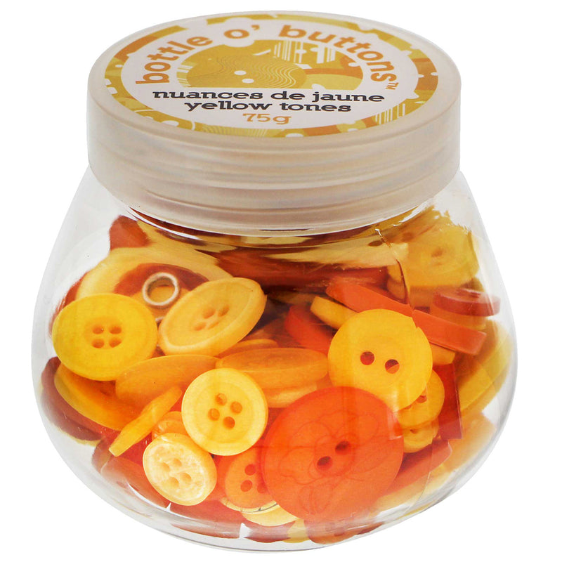 CRAFTING ESSENTIALS Bottle o' Buttons - Yellow Tones - 75g (2.6oz)