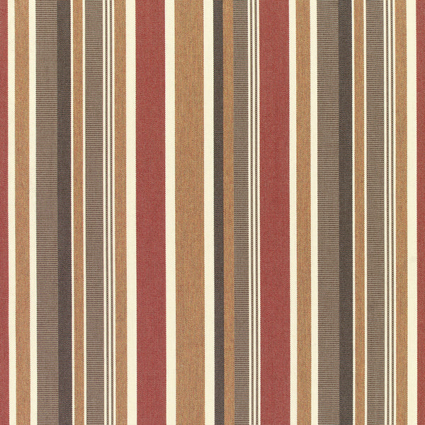 9 x 9 inch Home decor fabric Swatch - Sunbrella Furniture Stripes Brannon 5612 Redwood