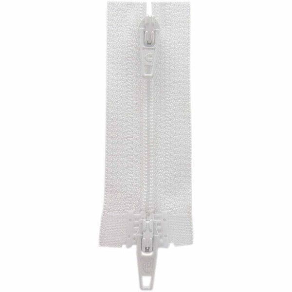 COSTUMAKERS Fermeture à glissière pour les vêtements de sport double curseur séparable 45cm (18 po) - blanc - 1704