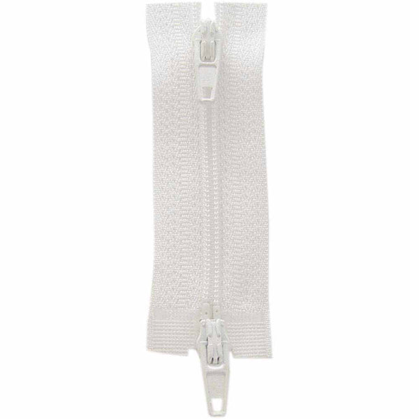 COSTUMAKERS Fermeture à glissière pour les vêtements de sport double curseur séparable 45cm (18 po) - blanc neige - 1704