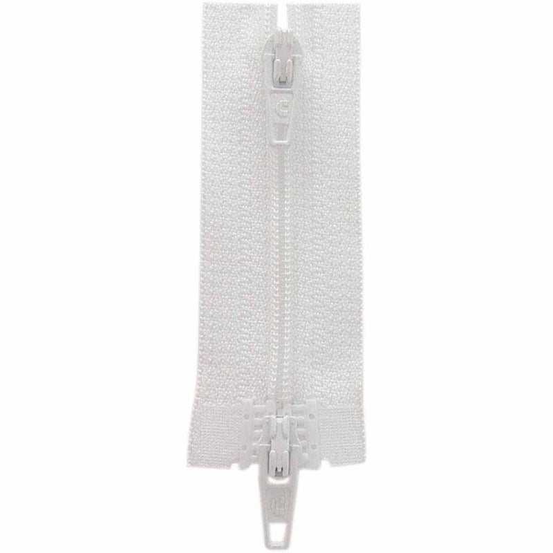 COSTUMAKERS Fermeture à glissière pour les vêtements de sport double curseur séparable 50cm (20 po) - blanc - 1704