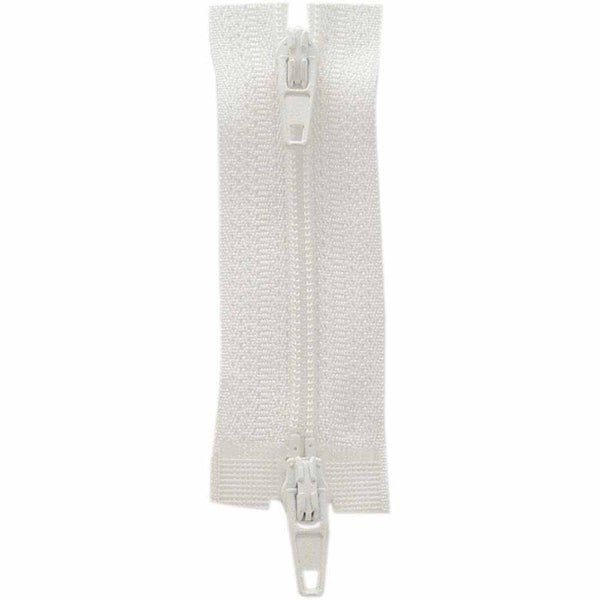 COSTUMAKERS Fermeture à glissière pour les vêtements de sport double curseur séparable 50cm (20 po) - blanc neige - 1704