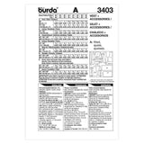 BURDA - 3403 Mens Vest/Accessory