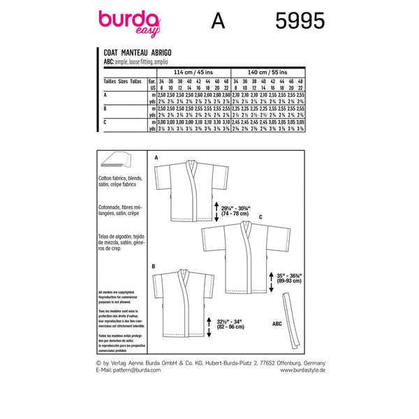BURDA - 5995 Coat
