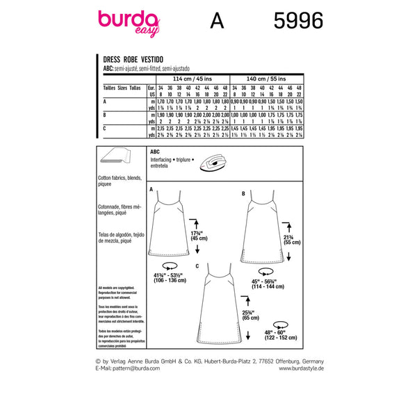 BURDA - 5996 Dress