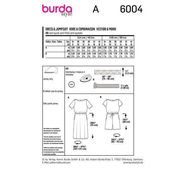 BURDA - 6004 Dress / Jumpsuit
