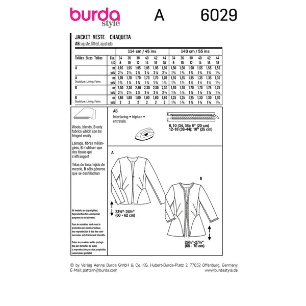BURDA - 6029 Jacket