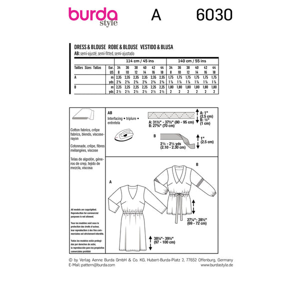 BURDA - 6030 Robe / blouse