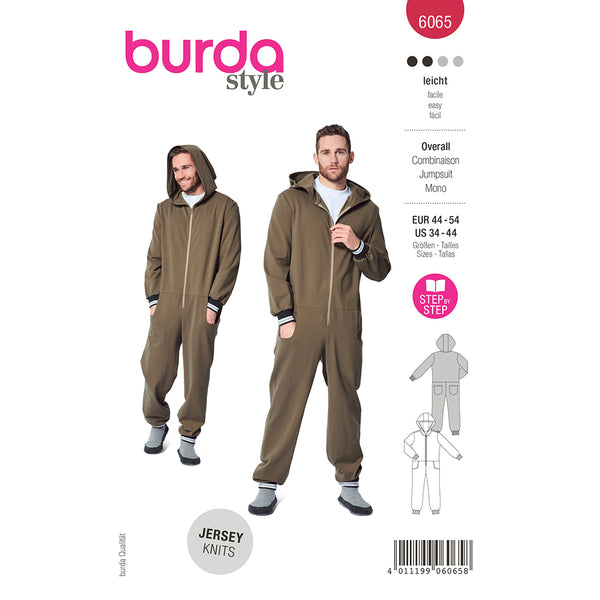 BURDA - 6065 Overalls for Men with Hood