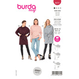 BURDA - 6074 Top, Dress – with Loose Roll Neck Collar