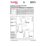 BURDA - 6074 T-shirt, robe – à col roulé ample